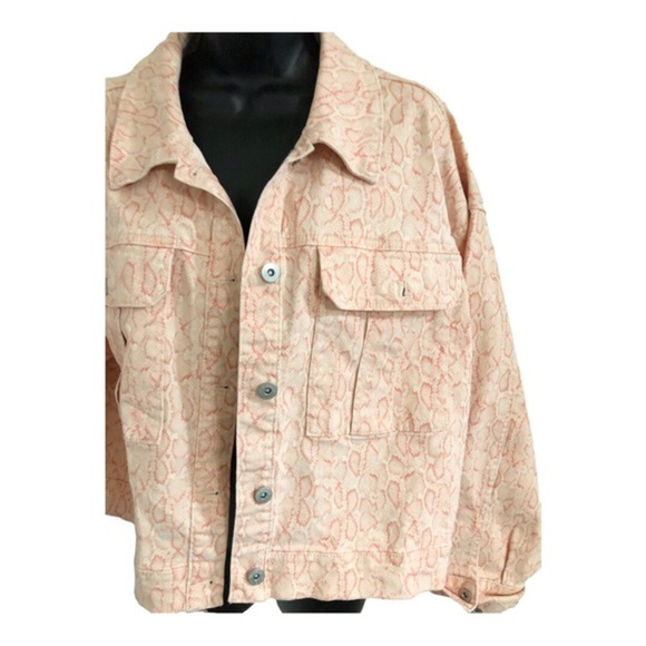 INC orange cheetah print bomber style denim jacket size XL brand new - Picture 6 of 10